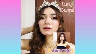 How To Cut A Curly Hair Bangs| Vonny Esclamado (Philippines)