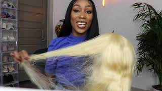 Thick 34 Inch 613 Aliexpress Wig Unboxing My Diva Hair 250% Density Affordable 613 Wig Review