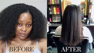 Finally Relaxing My Hair After 6 Months Stretch | My Relaxed Hair Journey