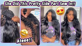 Talented! Flawless Traditional Sew In | Tutorial For Natural Hair Extensions #Elfinhair