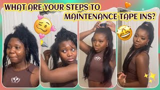 Detailed Tutorial To Maintenance Your Tape In Extensions~ Hair Relaxed Reinstalled #Elfinhair