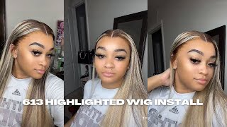 Blonde Ombre  Hightlighted Wig Install Ft. West Kiss Hair | Kadasia