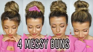 4 Messy Buns You Can Do  Medium & Long Hairstyles