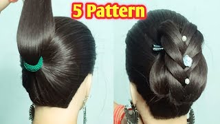 5 Easy Bun Hairstyles! Easy Bun Hairstyles For Long Thin Hair ! Simple Juda Hairstyle For Ladies