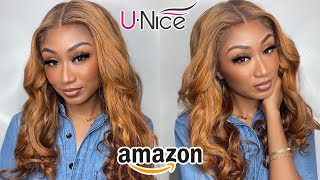 Clear Lace From Amazon?  My First Blonde Loose Wave Ombre Wig | Install Tutorial | Unice Hair