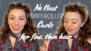 No Heat Curls With Foam Rollers On Fine, Thin Curly Hair  | Protective & Affordable | Frizz Free