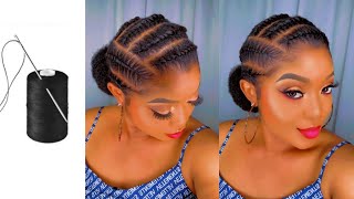 Needle And Thread Flat Twist Tutorial| Simple Hairstyle