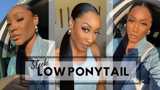 How To: Smooth Sleek 30'' Low Ponytail On Natural Hair X Rpghair | Protective Style | Obee