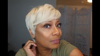 Glueless Lace Frontal Pixie Cut Wig Sewing Machine Method. And Haircut.
