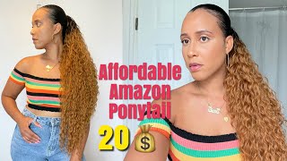 Affordable Sleek Ponytail Weave From Amazon Tutorial | Freetress Equal Drawstring Ponytail
