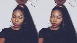 How To Slay Your 30 Inches Ponytail | Slick Back Ponytail | Diy African Hair Tie | Barbara Udenze
