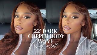 The Perfect Pre Coloured Wig  22' Inch Dark Copper Wig Install Ft. Alipearl Hair