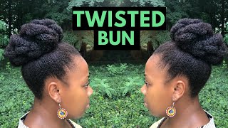 Twisted Bun Updo Natural Hair| Easy Protective Style For 4C Natural Hair
