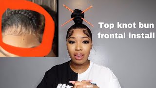 How To Install Hd Lace Without Buckling / How To Bleach Knots/ Top Knot Bun Frontal Ponytail