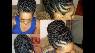 Natural Hair Flat-Twist Updo Protective Hairstyle