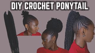 How To Diy Crochet Ponytail|No Drawstring Ponytail|Braided Ponytail #Hairdiy #Ponytail #Diytutorial