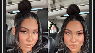 Trendy Top Knot Bun Hairstyle For Natural Hair| Bun With Bangs