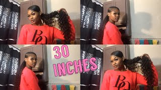 Sleek 30 Inch Extended Curly Ponytail