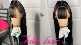 Half Up Half Down Frontal Wig With Bangs | Julia Hair