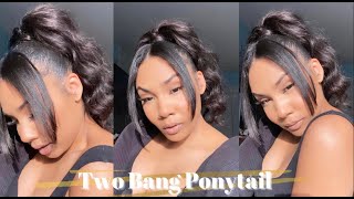 Easy Two Bangs With Ponytail | Beginner Friendly