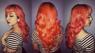 Pin Up Hair With Curling Iron & Bettie Bangs|Featuring Yubia