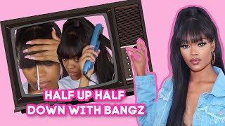 How To: Half Up Half Down With Bangs Ft Snob Life Hair | Super Easy + Beginner Friendly