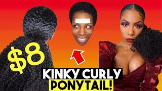 $8 Kinky Curly 4B/4C Drawstring Ponytail! 30 Inches  New Sensationnel Game Changer Xl Must Have