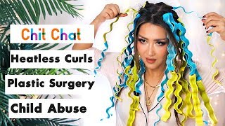 Perfect Heatless Curls  My Plastic Surgery & Growing-Up Story (Trigger Warning) | No-Heat Curls