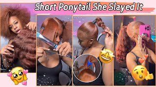 Ginger Hair Reviewhigh Blunt Cut Ponytail W/ Crimps Curl Tutorial Ft.#Ulahair