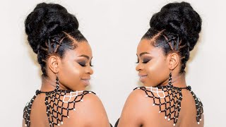 Elegant Rubber Band Updo/Bun (Quick And Easy Protective Style- Natural Hair)