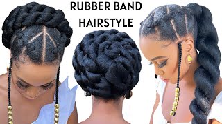 Easy Rubber Band Hairstyle On  Natural Hair / Tutorials / Protective Style / Tupo1