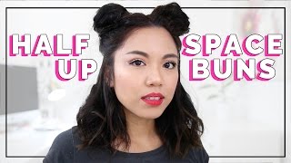 Half Up-Do Space Buns For Short Hair | Heatless Coachella Hairstyle | Beautybitten * Ad