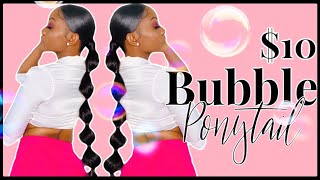$10 Easy Bubble Ponytail On Natural Hair| Sensationnel Instant Wrap Pony 30"|Alynnstyles