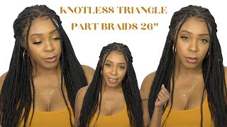 Outre Pre-Braided Hd Lace Wig - Knotless Triangle Part Braids 26 (13X4 Lace Frontal) --/Wigtypes.Com