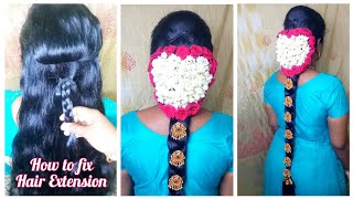 Bridal Hairstyle/ How To Fix Hair Extension/Sowri/Additional Hair/Mugurtham Hairstyle/Jasmine Jadai