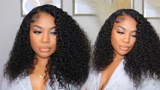 Perfect V-Part Curly Hair Install! Under 10 Minutes Hairstyle! Ft. Wiggins Hair