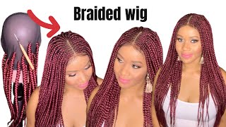 Diy Braided Wig Tutorial | How To Braid Wig  | Braided Wig Using Xpression Braid Extension | Issawig
