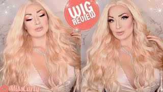 Lace Front Wig Review!  Sapphire Wigs| Long Cury Rose Gold Wig | Amazon $38