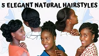  5 Elegant Natural Hairstyles For A Special Occasion | No Extensions | Compilation 2022