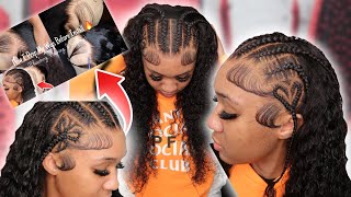 #2 Styling & Install Butterfly + Heart Braid Design On Frontal Ft Recool Hair