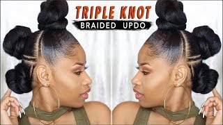Edgy Triple-Knot Braided Updo  Natural Hair Tutorial