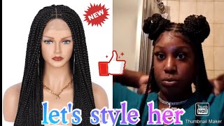 #Grwm Styling My Fecihor 36" Full Double Lace Front Box Braided Wig