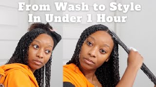 Washing And Styling My Natural Hair In Under 1 Hour?!