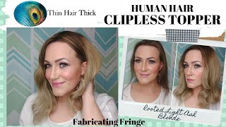 Thin Hair Thick Clipless Topper - Human Hair/Larger Base