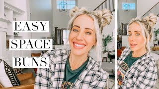 How To Do Quick And Easy Space Buns | Hair Tutorial For Long, Medium Or Short Hair