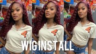 Best Gorgeous Burgundy Deep Wave Lace Frontal Wig Ft. West Kiss Hair