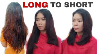  Trendy Hairstyles | Extreme Long To Short Haircut | Medium Length Layer | Bangs With Layer