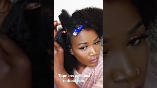 Diy Tape Ins On Natural Hair #Shorts #Hairextensions