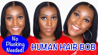 Best Pre-Plucked Human Hair Bob !! - 13X4 Lace Frontal Wig !! Ft. @Amazon Msebonyvee