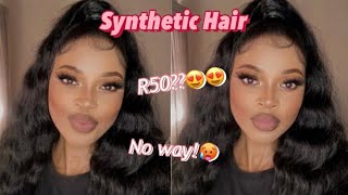 How To Style Synthetic Hair Half Up, Half Down|| South African Youtuber